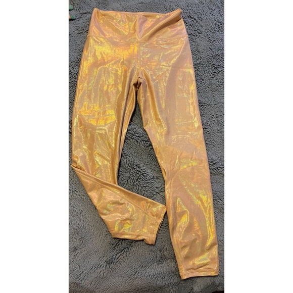 Fabletics high waist shiney iridescent leggings size M - Picture 1 of 8